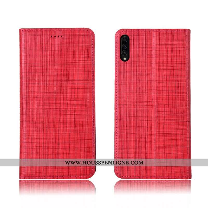 Coque Samsung Galaxy A50s Tendance Cuir Incassable Silicone Étui Téléphone Portable Bleu