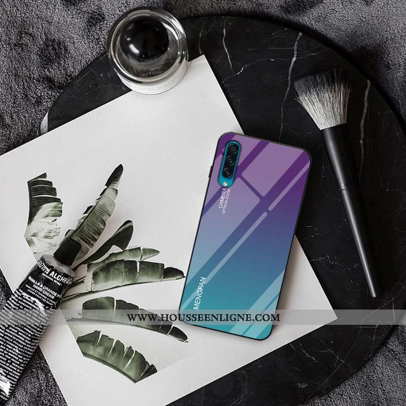 Coque Samsung Galaxy A50s Verre Personnalité Téléphone Portable Rose Dégradé De Couleur Simple Coule
