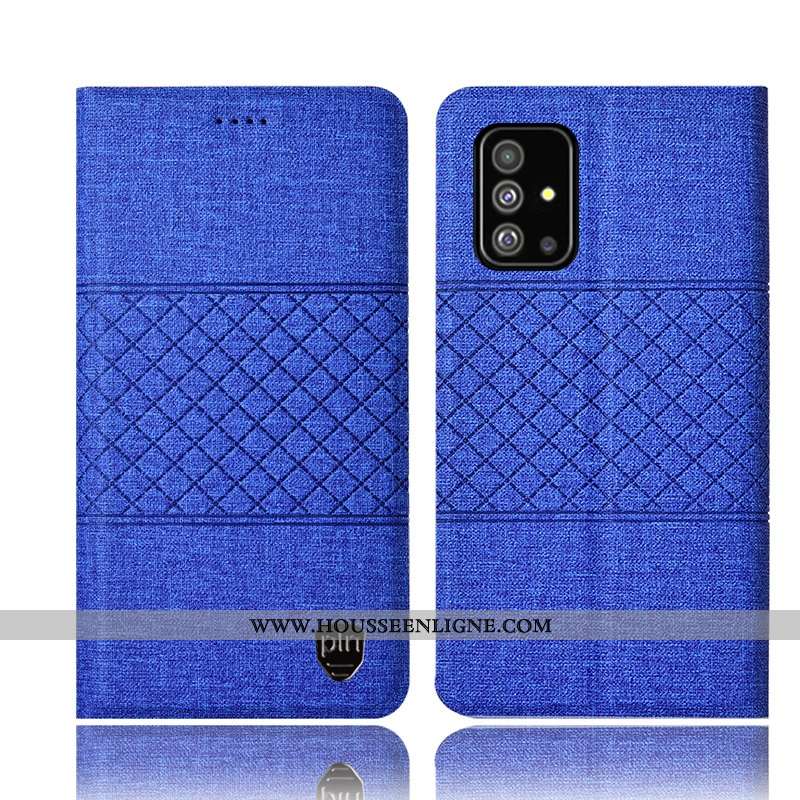 Coque Samsung Galaxy A51 Cuir Protection Housse Étui Téléphone Portable Étoile Rose