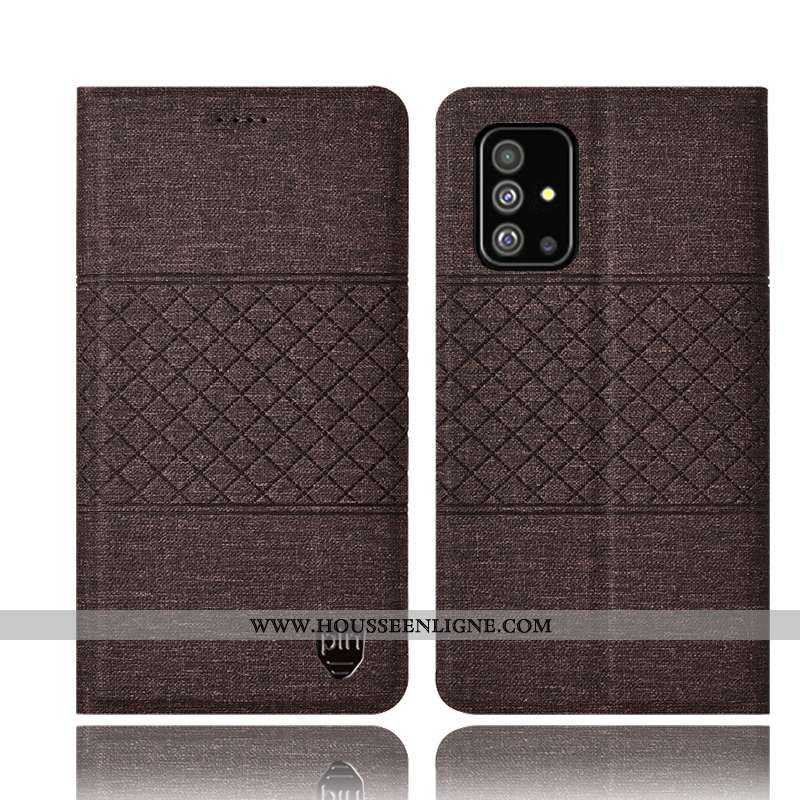 Coque Samsung Galaxy A51 Cuir Protection Housse Étui Téléphone Portable Étoile Rose
