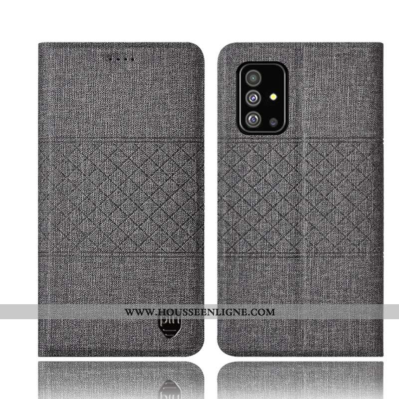 Coque Samsung Galaxy A51 Cuir Protection Housse Étui Téléphone Portable Étoile Rose