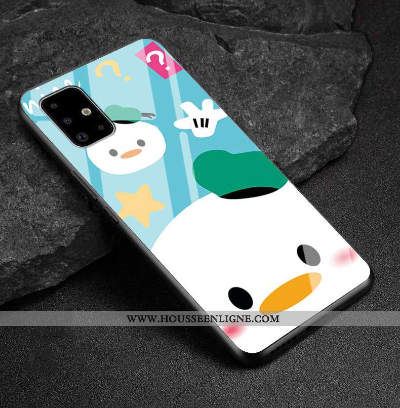 Coque Samsung Galaxy A51 Dessin Animé Tendance Silicone Étui Personnalité Verre Difficile Rose