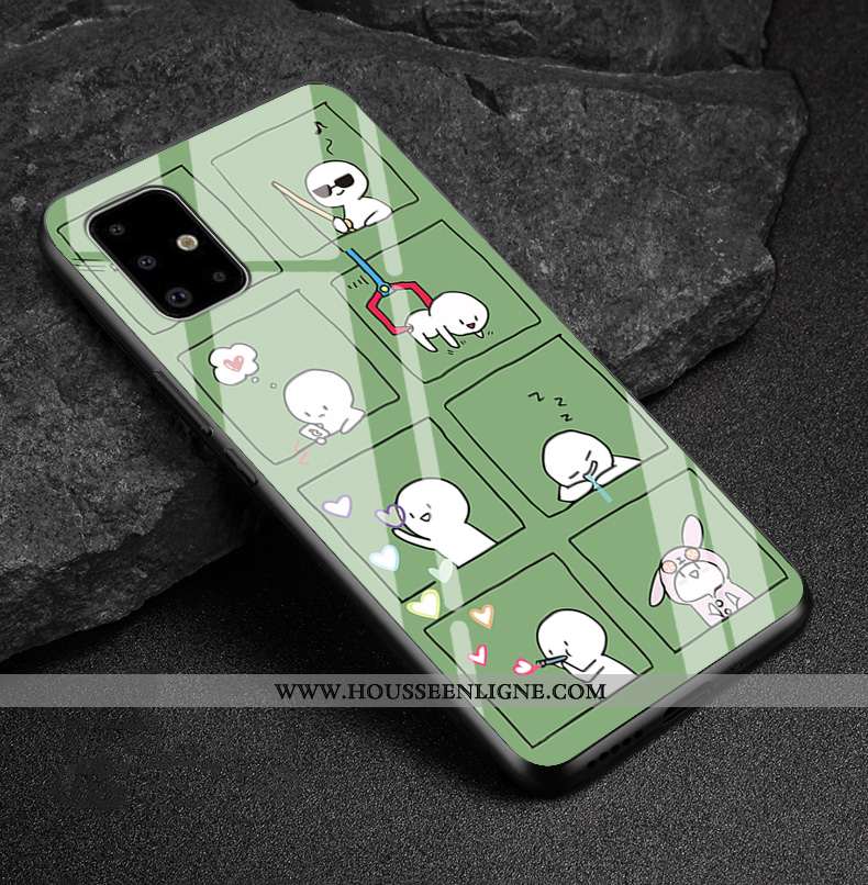 Coque Samsung Galaxy A51 Dessin Animé Tendance Silicone Étui Personnalité Verre Difficile Rose