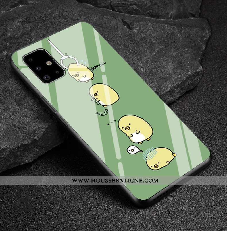 Coque Samsung Galaxy A51 Dessin Animé Tendance Silicone Étui Personnalité Verre Difficile Rose
