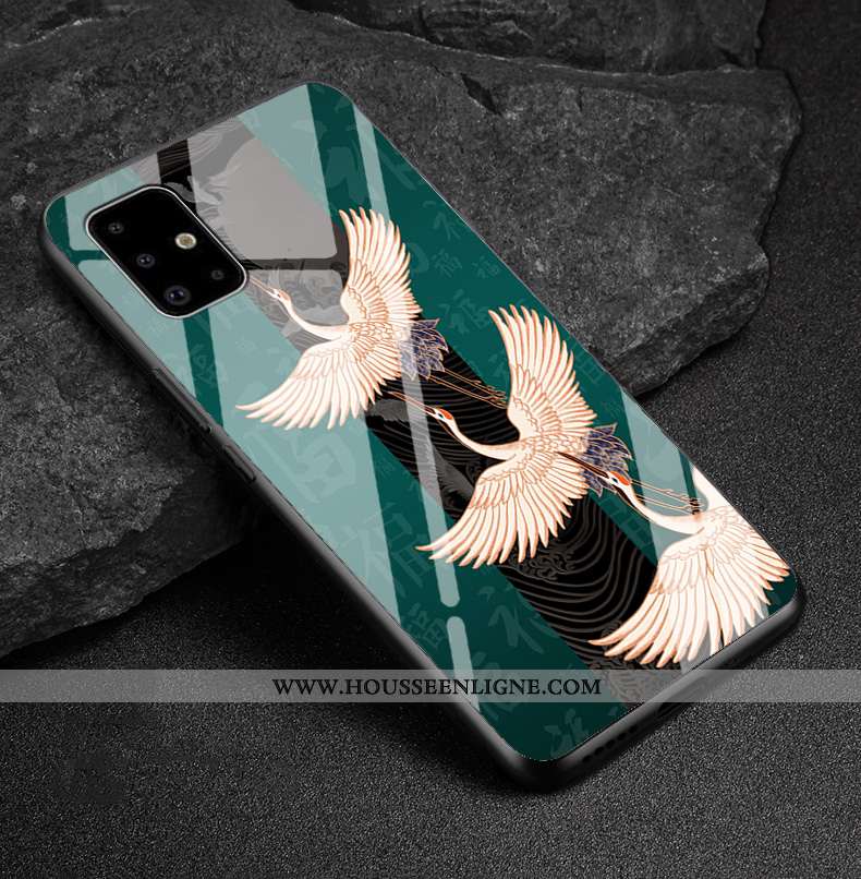 Coque Samsung Galaxy A51 Dessin Animé Tendance Étui Incassable Personnalisé Verre Bleu Foncé