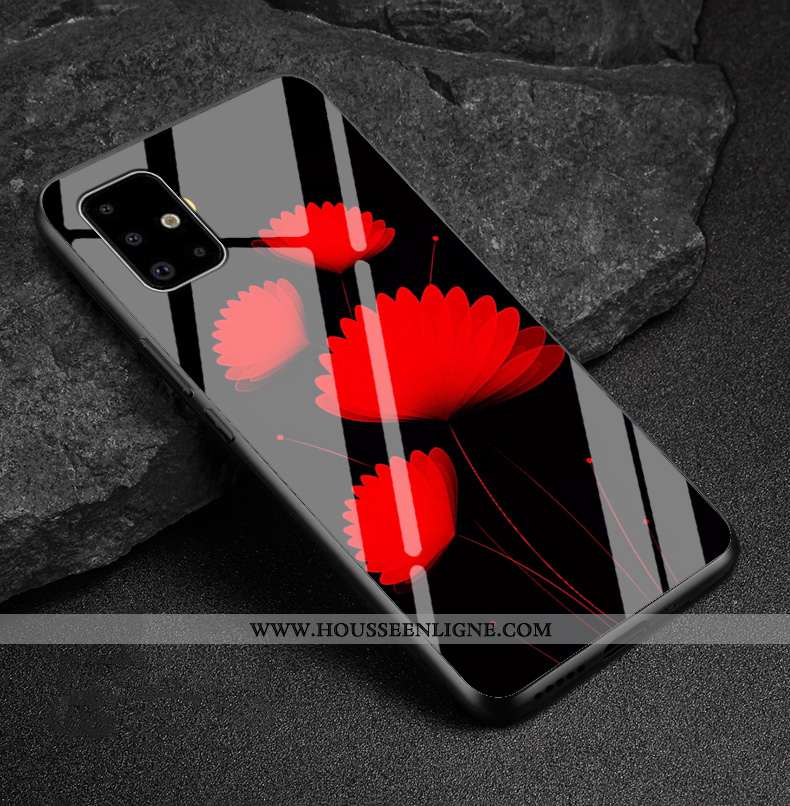 Coque Samsung Galaxy A51 Dessin Animé Tendance Étui Incassable Personnalisé Verre Bleu Foncé