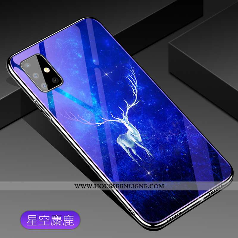 Coque Samsung Galaxy A51 Fluide Doux Protection Téléphone Portable Violet Verre Luxe Tendance