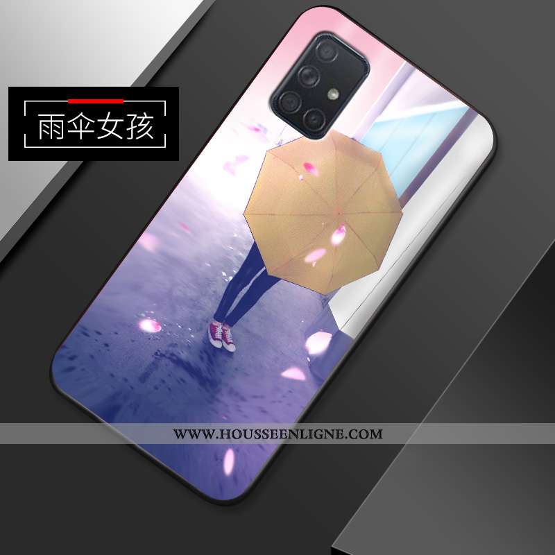 Coque Samsung Galaxy A51 Personnalité Créatif Net Rouge Tendance Étui Simple Bleu