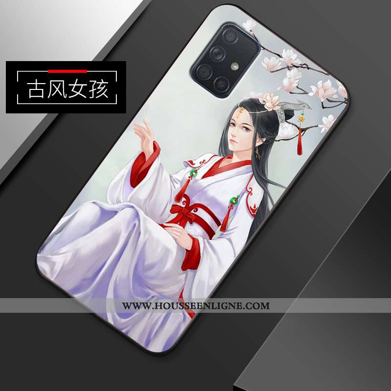 Coque Samsung Galaxy A51 Personnalité Créatif Net Rouge Tendance Étui Simple Bleu