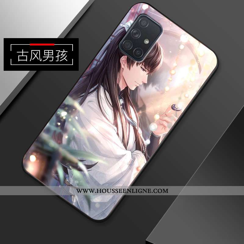 Coque Samsung Galaxy A51 Personnalité Créatif Net Rouge Tendance Étui Simple Bleu