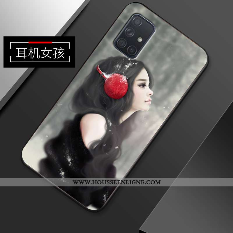 Coque Samsung Galaxy A51 Personnalité Créatif Net Rouge Tendance Étui Simple Bleu