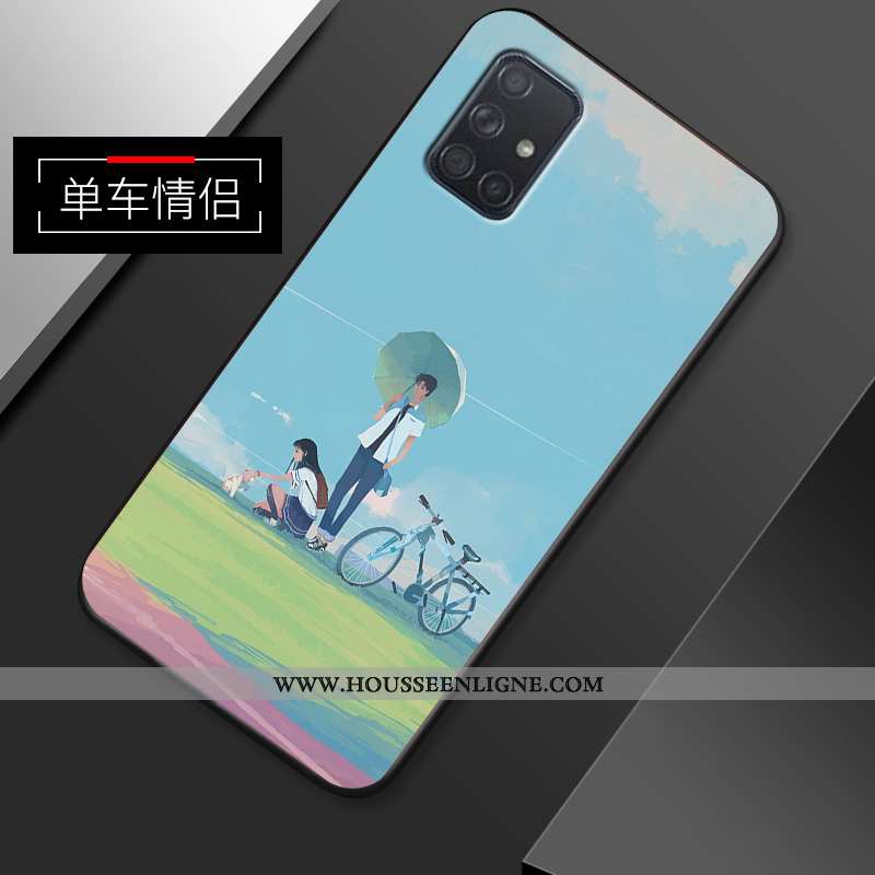 Coque Samsung Galaxy A51 Personnalité Créatif Net Rouge Tendance Étui Simple Bleu