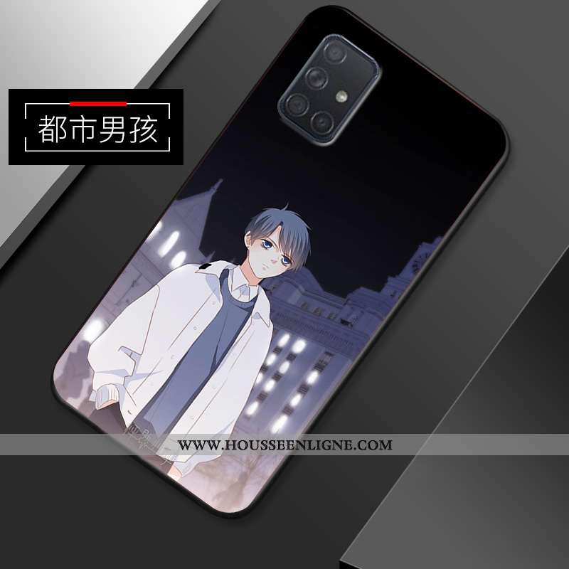 Coque Samsung Galaxy A51 Personnalité Créatif Net Rouge Tendance Étui Simple Bleu