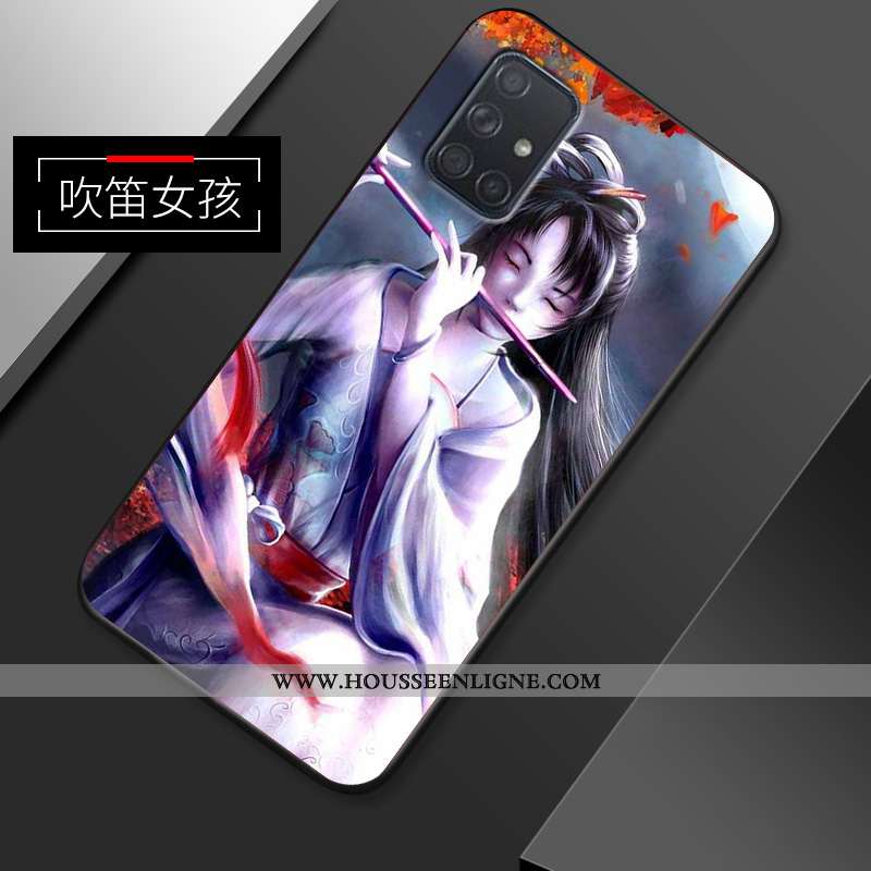 Coque Samsung Galaxy A51 Personnalité Créatif Net Rouge Tendance Étui Simple Bleu