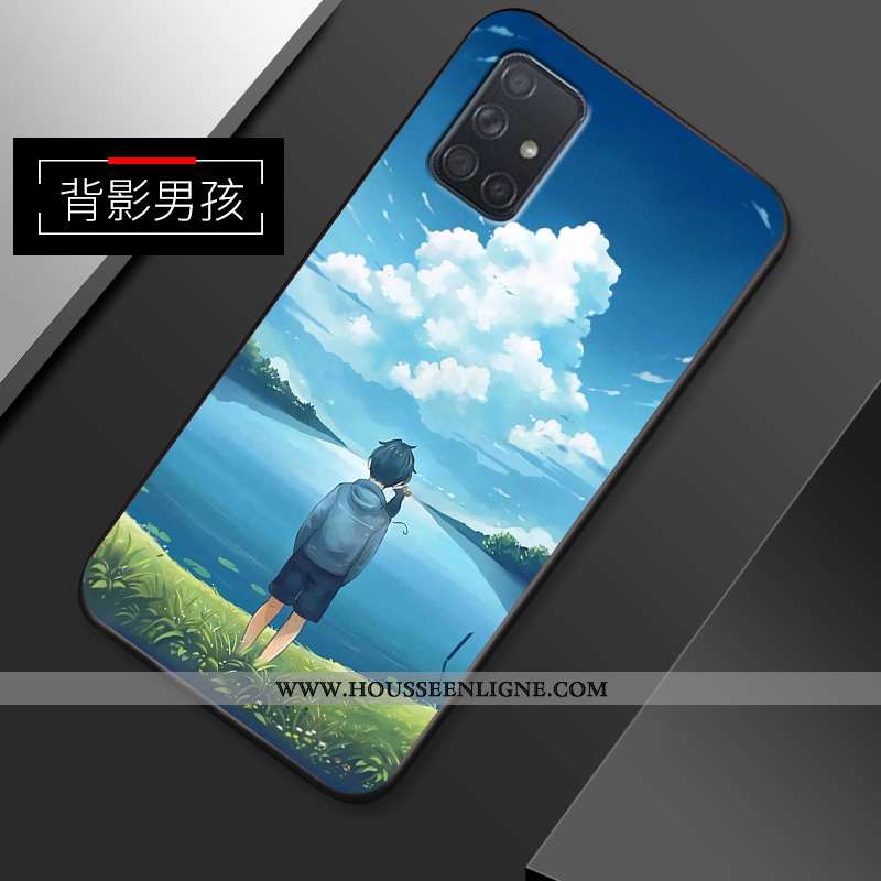 Coque Samsung Galaxy A51 Personnalité Créatif Net Rouge Tendance Étui Simple Bleu