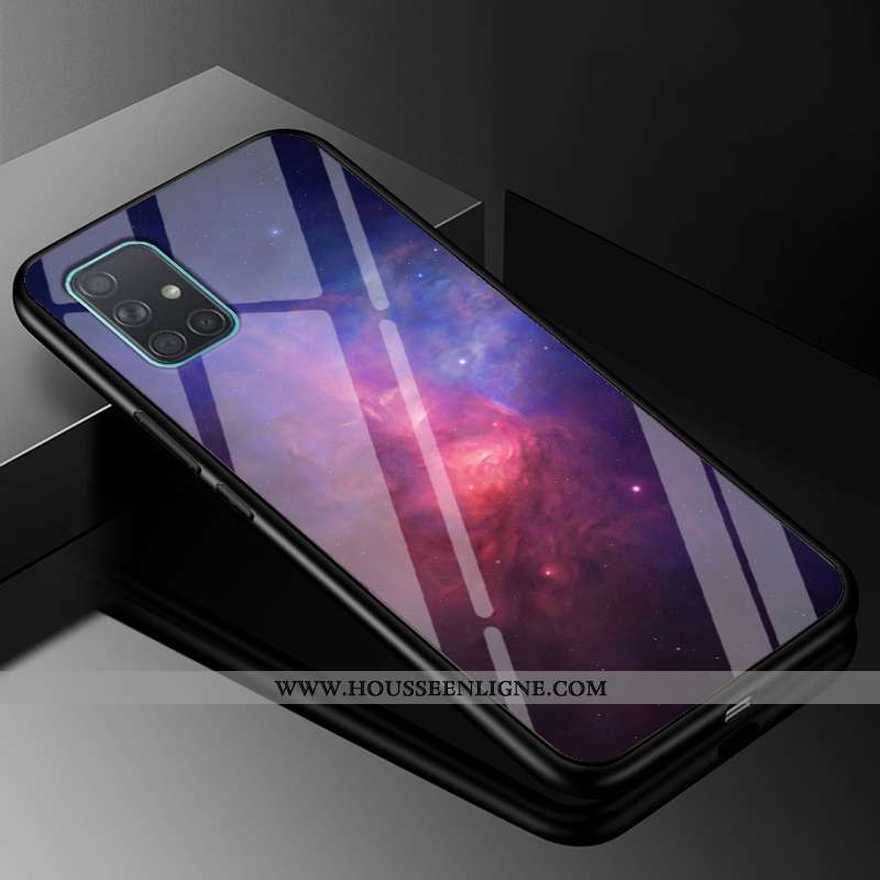 Coque Samsung Galaxy A51 Tendance Mode Ciel Étoilé Téléphone Portable Créatif Difficile Violet