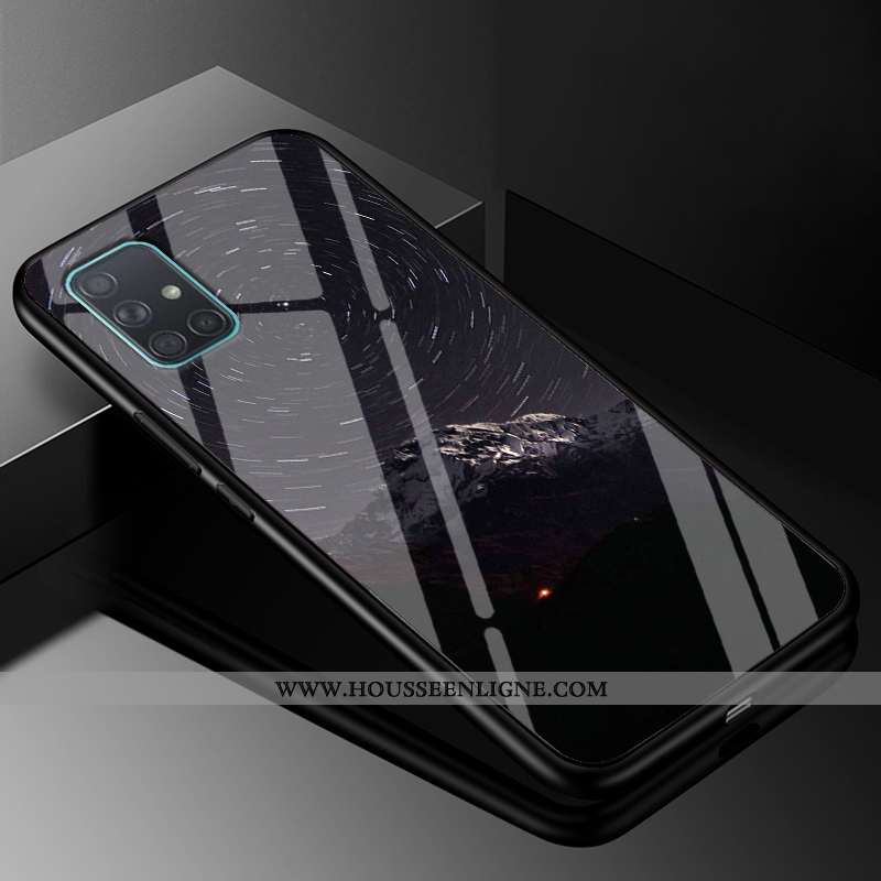 Coque Samsung Galaxy A51 Tendance Mode Ciel Étoilé Téléphone Portable Créatif Difficile Violet