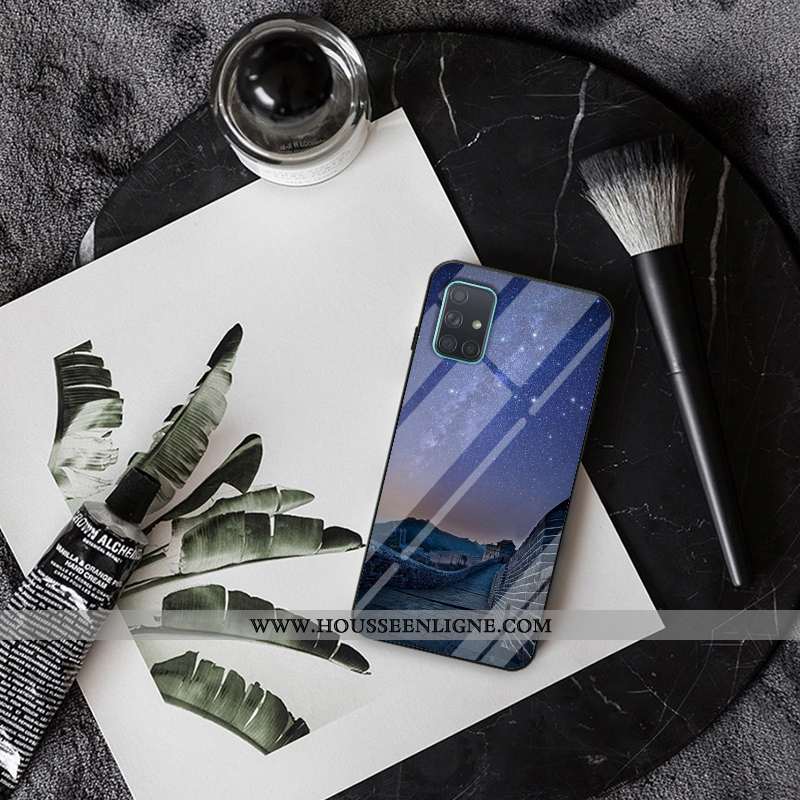 Coque Samsung Galaxy A51 Tendance Mode Ciel Étoilé Téléphone Portable Créatif Difficile Violet