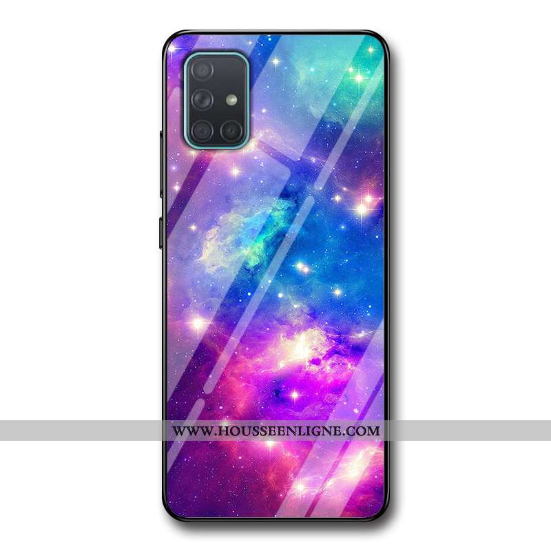 Coque Samsung Galaxy A51 Tendance Mode Ciel Étoilé Téléphone Portable Créatif Difficile Violet
