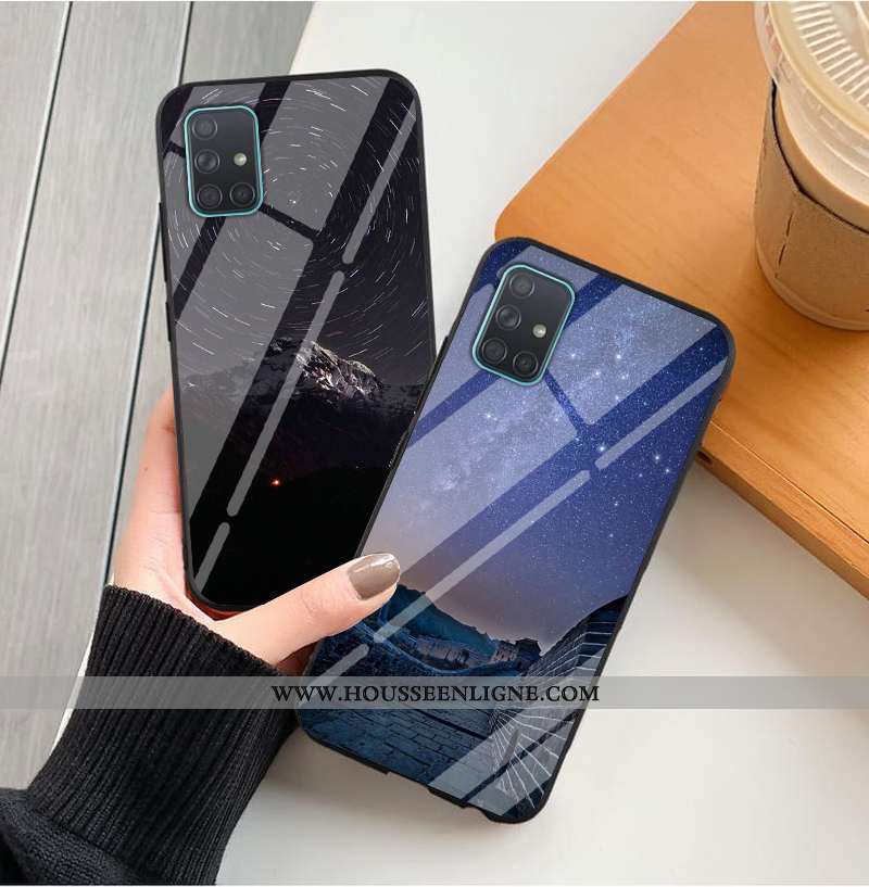 Coque Samsung Galaxy A51 Tendance Mode Ciel Étoilé Téléphone Portable Créatif Difficile Violet