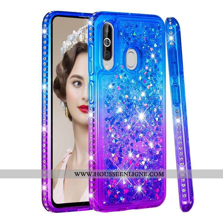 Coque Samsung Galaxy A60 Créatif Étoile Incassable Étui Téléphone Portable Quicksand Bleu