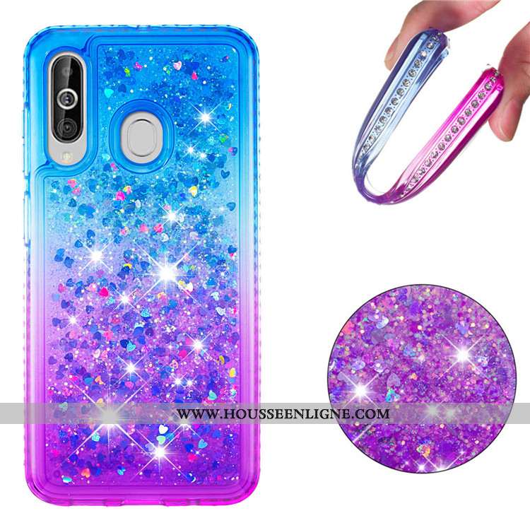 Coque Samsung Galaxy A60 Créatif Étoile Incassable Étui Téléphone Portable Quicksand Bleu