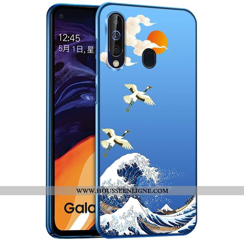 Coque Samsung Galaxy A60 Délavé En Daim Créatif Téléphone Portable Difficile Bleu Étoile