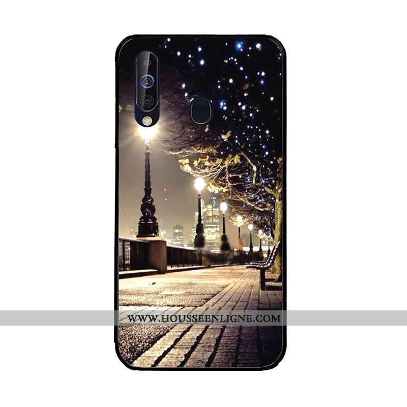 Coque Samsung Galaxy A60 Fluide Doux Protection Couleur Incassable Peinture Téléphone Portable Étui 