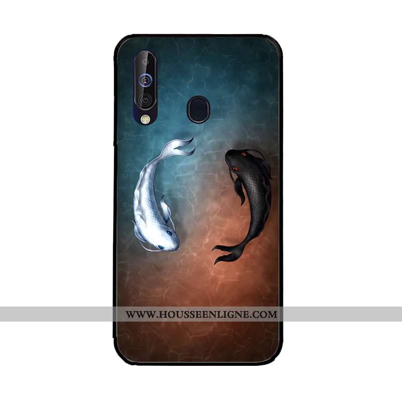 Coque Samsung Galaxy A60 Fluide Doux Protection Couleur Incassable Peinture Téléphone Portable Étui 
