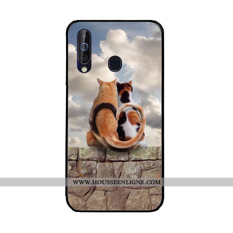Coque Samsung Galaxy A60 Fluide Doux Protection Couleur Incassable Peinture Téléphone Portable Étui 