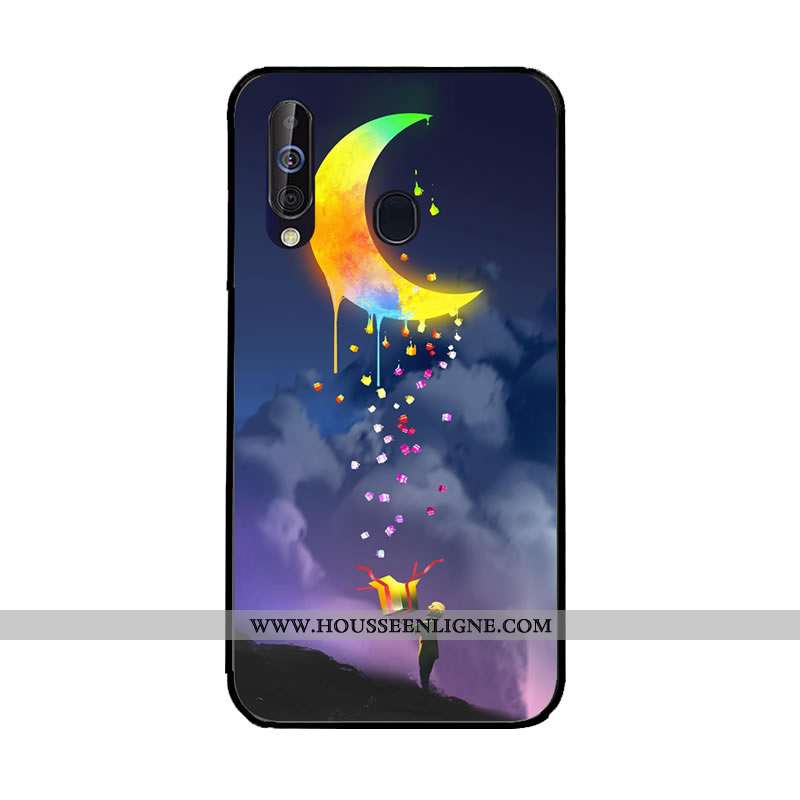 Coque Samsung Galaxy A60 Fluide Doux Protection Couleur Incassable Peinture Téléphone Portable Étui 
