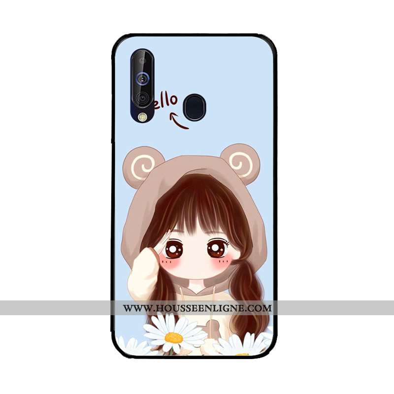 Coque Samsung Galaxy A60 Fluide Doux Protection Couleur Incassable Peinture Téléphone Portable Étui 