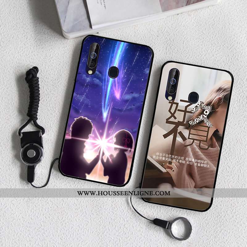 Coque Samsung Galaxy A60 Fluide Doux Protection Couleur Incassable Peinture Téléphone Portable Étui 