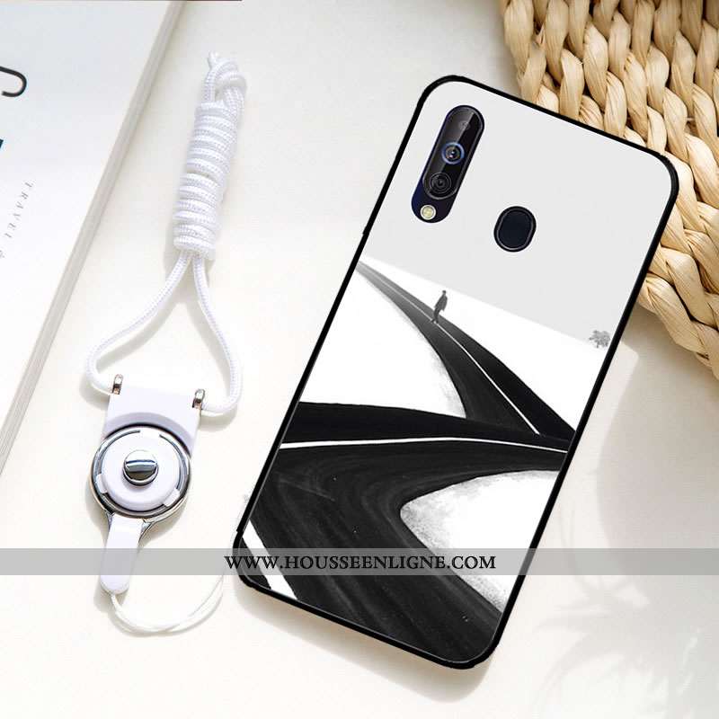 Coque Samsung Galaxy A60 Fluide Doux Protection Couleur Incassable Peinture Téléphone Portable Étui 