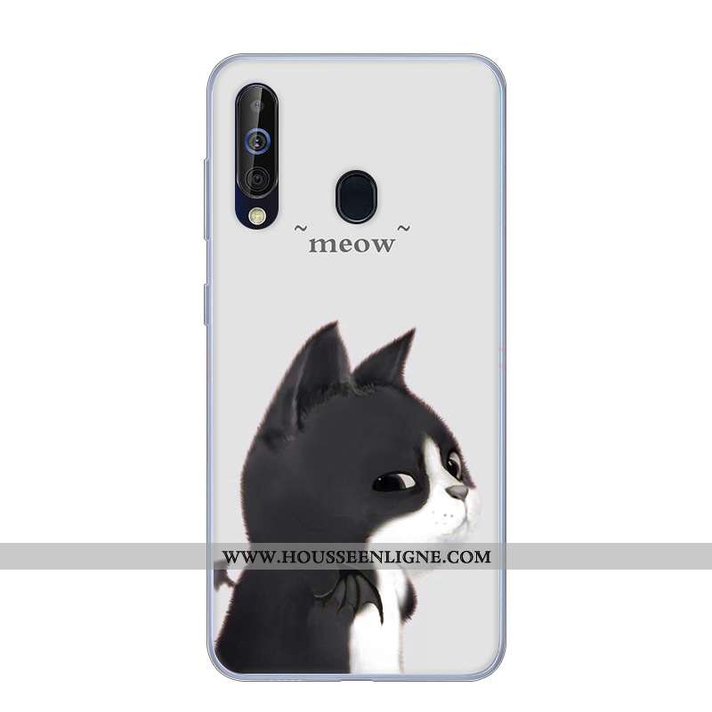 Coque Samsung Galaxy A60 Fluide Doux Silicone Incassable Étoile Étui Téléphone Portable Noir