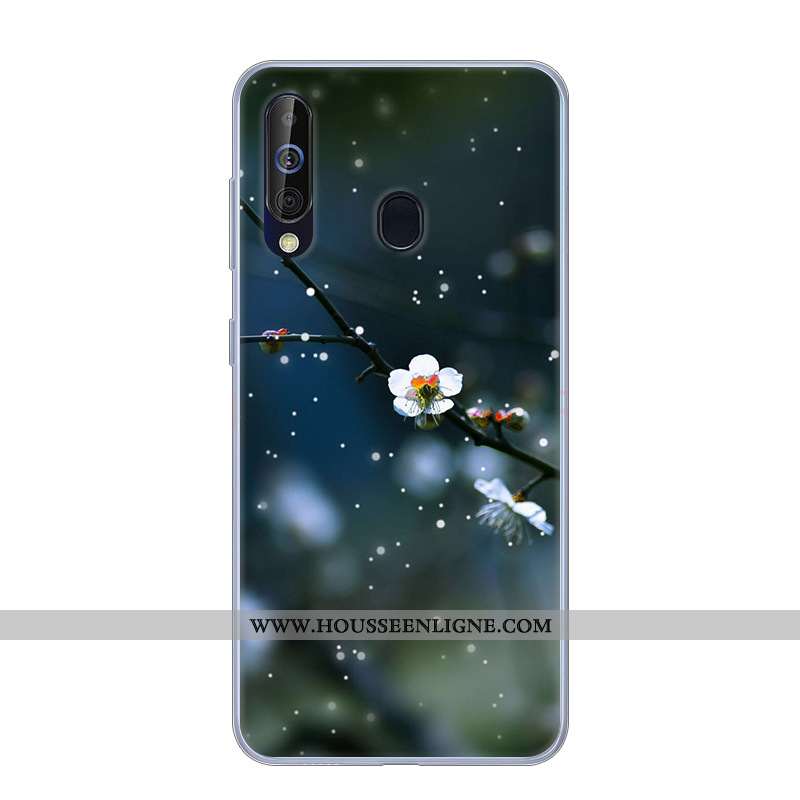 Coque Samsung Galaxy A60 Fluide Doux Silicone Incassable Étoile Étui Téléphone Portable Noir