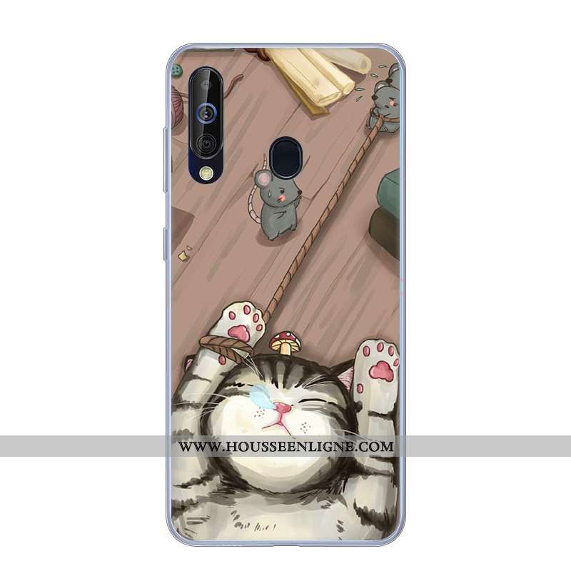 Coque Samsung Galaxy A60 Fluide Doux Silicone Incassable Étoile Étui Téléphone Portable Noir