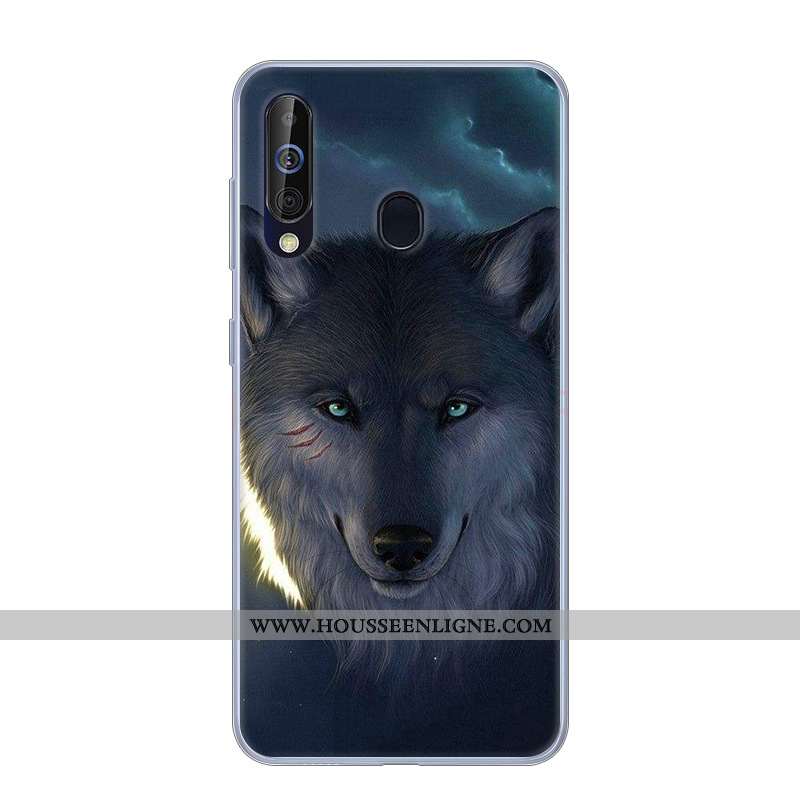 Coque Samsung Galaxy A60 Fluide Doux Silicone Incassable Étoile Étui Téléphone Portable Noir