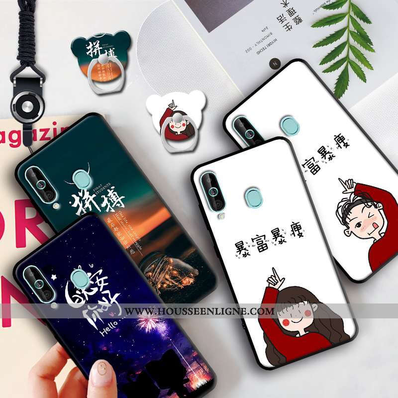 Coque Samsung Galaxy A60 Fluide Doux Étoile Incassable Rose Téléphone Portable