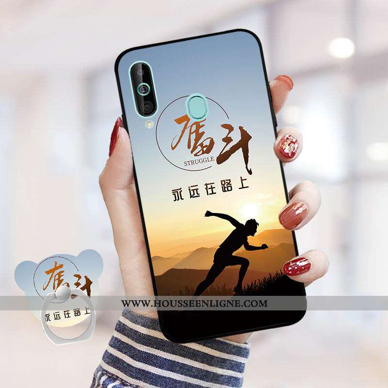 Coque Samsung Galaxy A60 Légère Dessin Animé Téléphone Portable Bleu Marin Tout Compris Incassable B