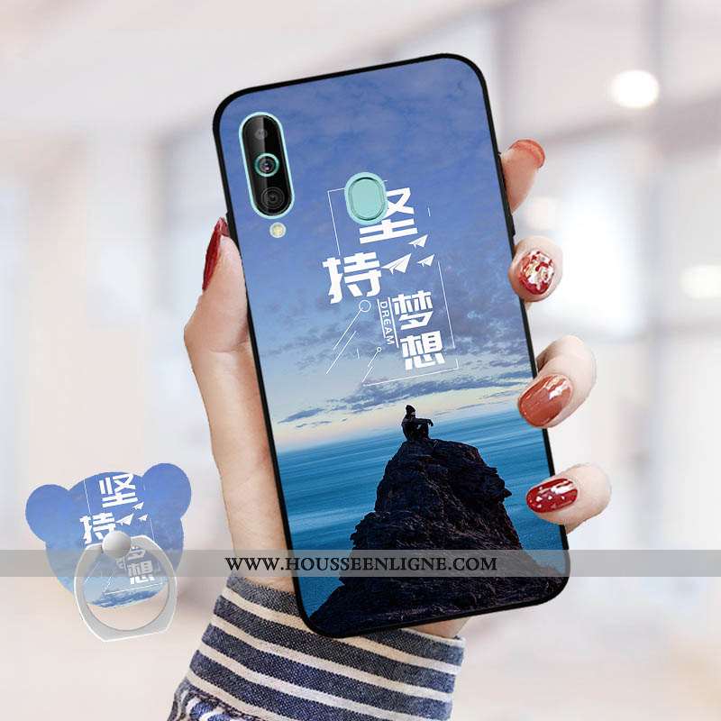 Coque Samsung Galaxy A60 Légère Dessin Animé Téléphone Portable Bleu Marin Tout Compris Incassable B