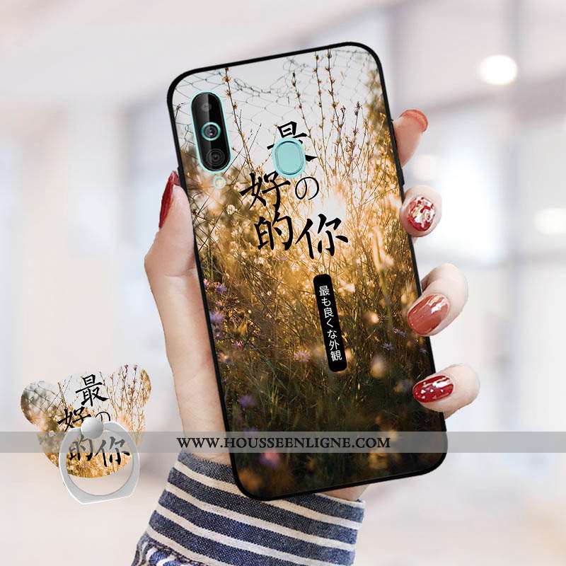 Coque Samsung Galaxy A60 Légère Dessin Animé Téléphone Portable Bleu Marin Tout Compris Incassable B