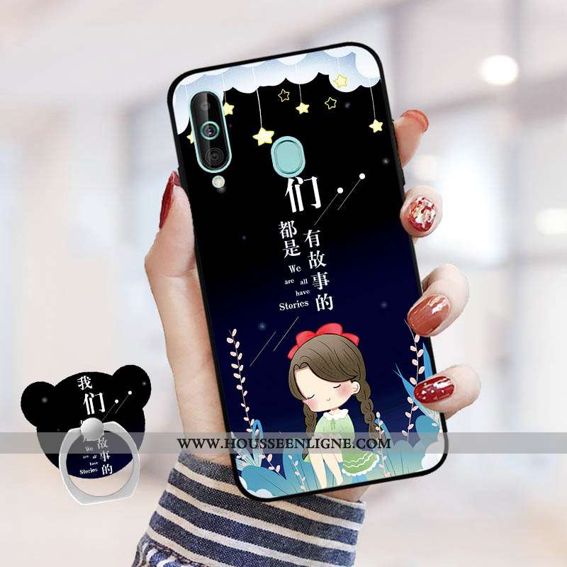 Coque Samsung Galaxy A60 Légère Dessin Animé Téléphone Portable Bleu Marin Tout Compris Incassable B