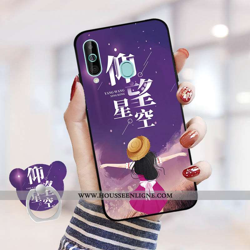Coque Samsung Galaxy A60 Légère Dessin Animé Téléphone Portable Bleu Marin Tout Compris Incassable B