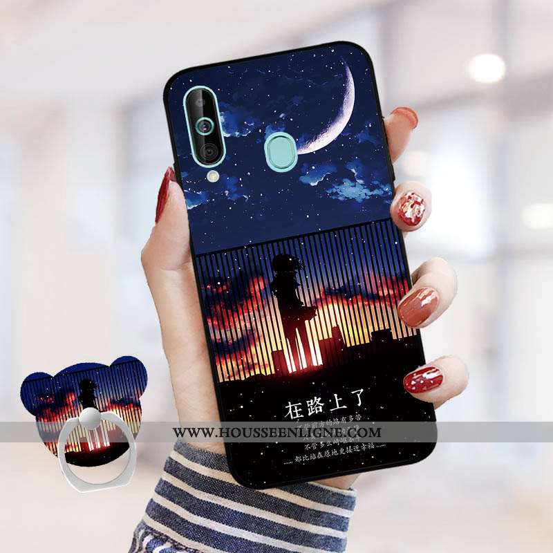 Coque Samsung Galaxy A60 Légère Dessin Animé Téléphone Portable Bleu Marin Tout Compris Incassable B