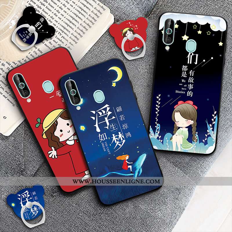 Coque Samsung Galaxy A60 Légère Dessin Animé Téléphone Portable Bleu Marin Tout Compris Incassable B
