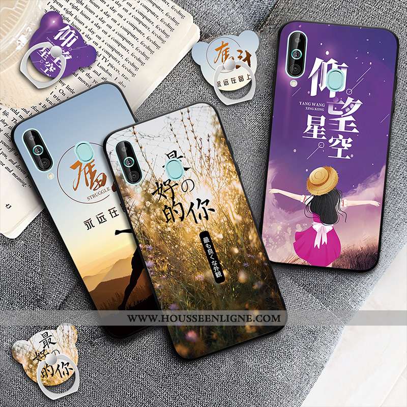 Coque Samsung Galaxy A60 Légère Dessin Animé Téléphone Portable Bleu Marin Tout Compris Incassable B