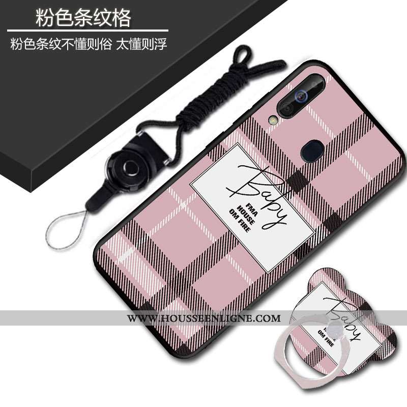 Coque Samsung Galaxy A60 Protection Délavé En Daim Étui Noir Tout Compris Téléphone Portable Fluide 