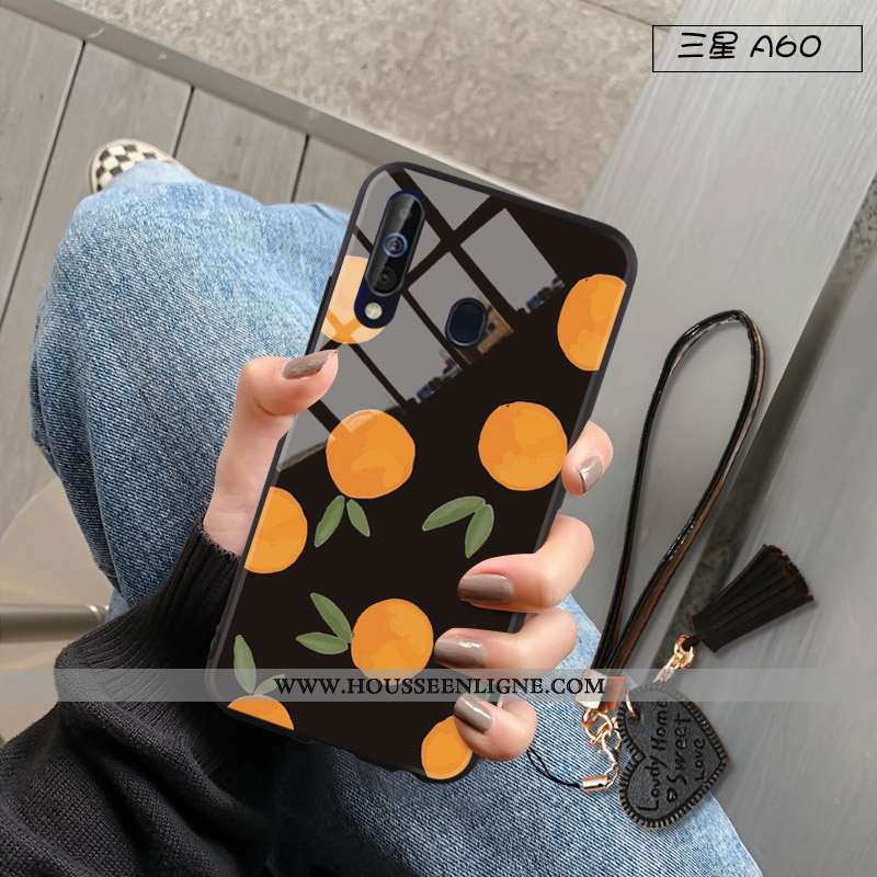 Coque Samsung Galaxy A60 Tendance Fluide Doux Difficile Silicone Incassable Téléphone Portable Bleu