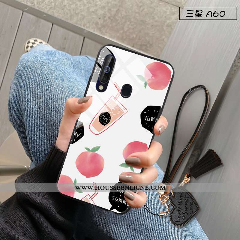 Coque Samsung Galaxy A60 Tendance Fluide Doux Difficile Silicone Incassable Téléphone Portable Bleu